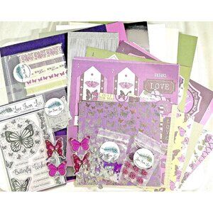 Card Kit Crafters Gift Set Love From Lizi Butterfly Wish May Purple Stamps Dies